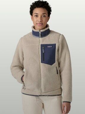 Patagonia Classic Retro-X Fleece Jacket Cream Sherpa Full Zip Size Medium NWOT